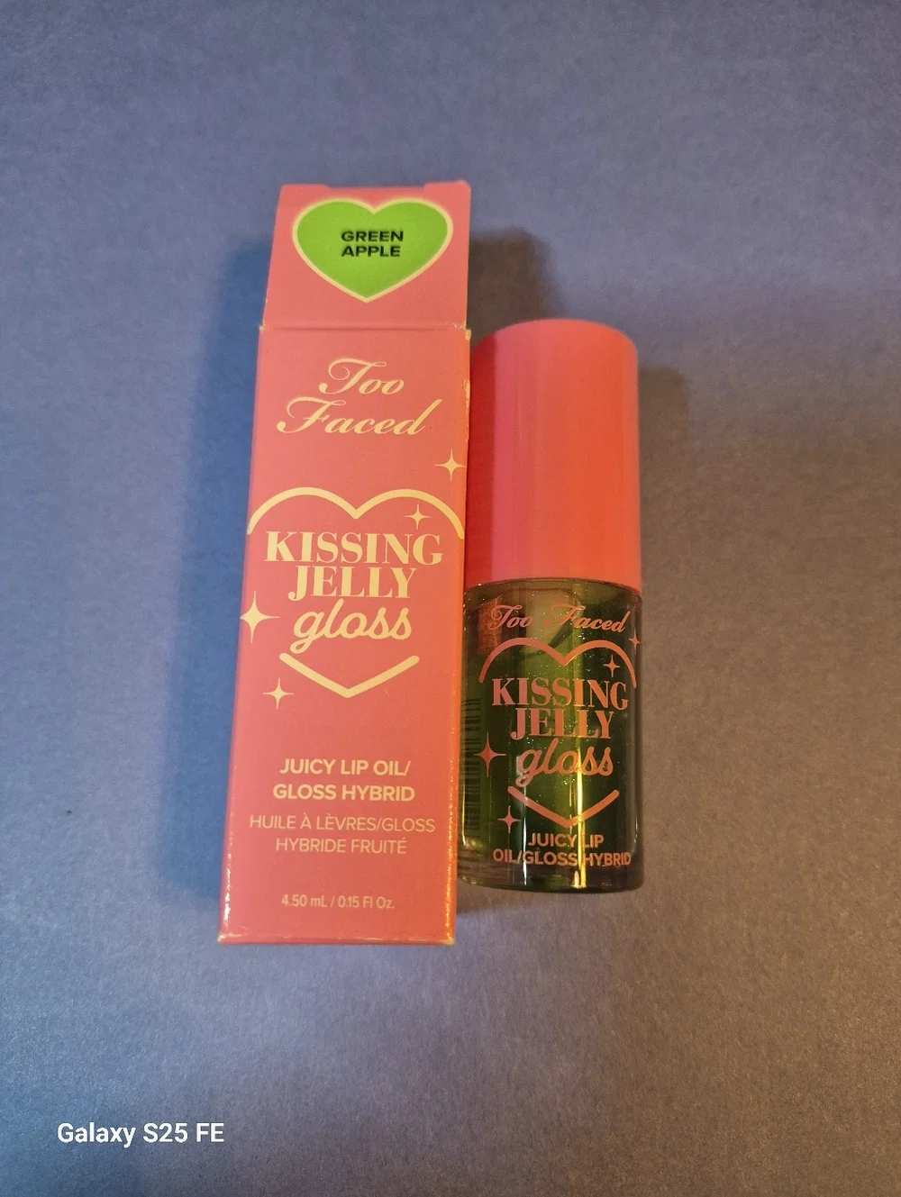 Too Faced Kissing Jelly Gloss: Green Apple (Soft Shimmering Green) .15oz, NIB